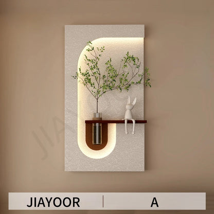 Entrance Decoration LED Wall Lamp Green Plant Corridor Hallway Modern Hanging Painting High-end Living Room Create Mural Light