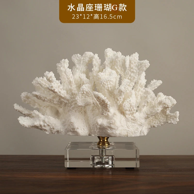 Nordic Style Simulation Coral Resin Decoration, Simple Model Room Living Room TV Cabinet Coffee Table Home Furnishings