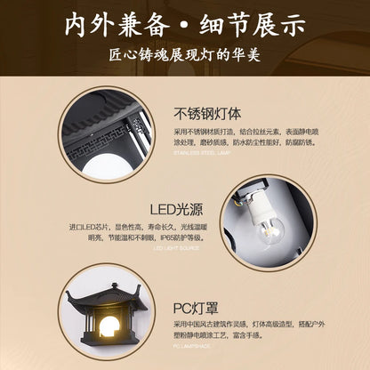 Chinese outdoor wall waterproof exterior courtyard classical courtyard wall decorative villa door