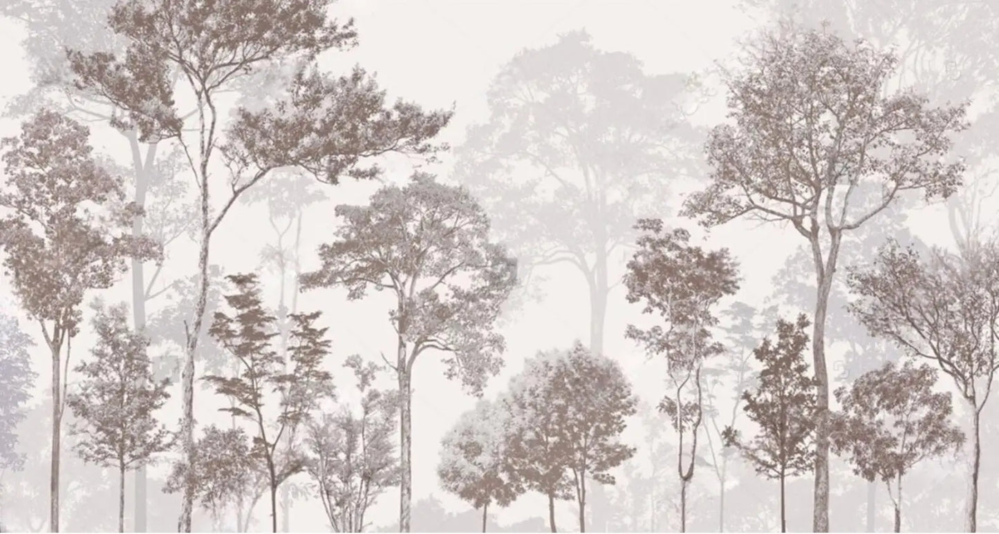 Customized Wallpaper Blue Forest Style Painting Living Room Background Wallpaper Home Decoration Forest Retro 3D Wallpaper