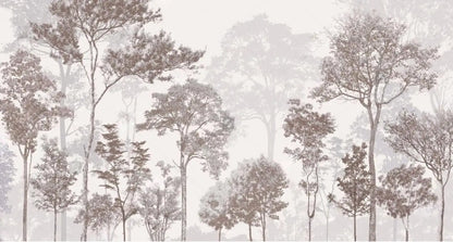 Customized Wallpaper Blue Forest Style Painting Living Room Background Wallpaper Home Decoration Forest Retro 3D Wallpaper