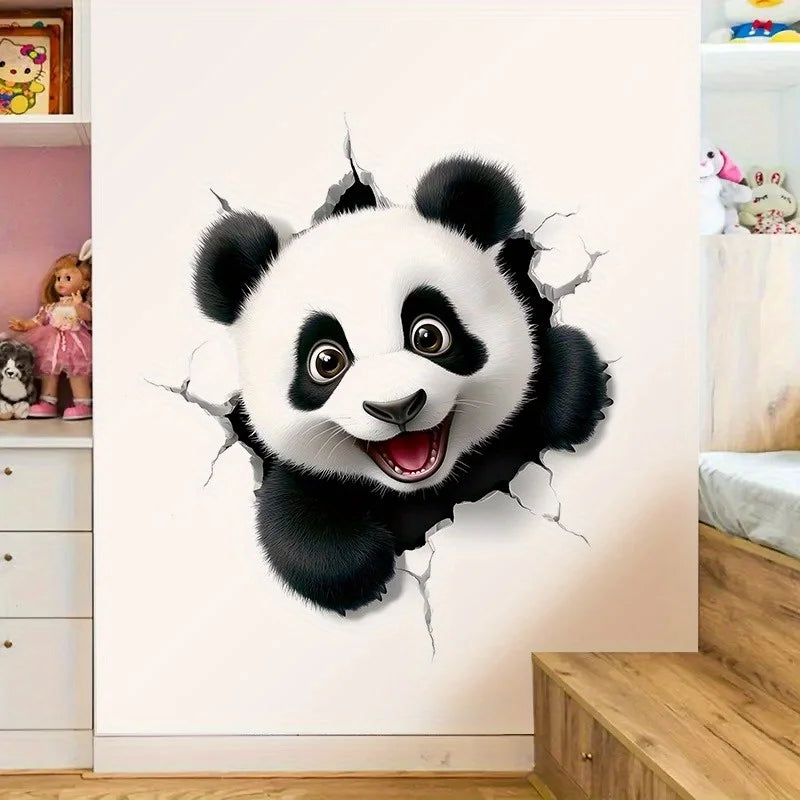 1pc of New Panda Stickers Featuring Animal Designs Perfect for Home Decor These Waterproof And Tear-Resistant Wallpaper Stickers