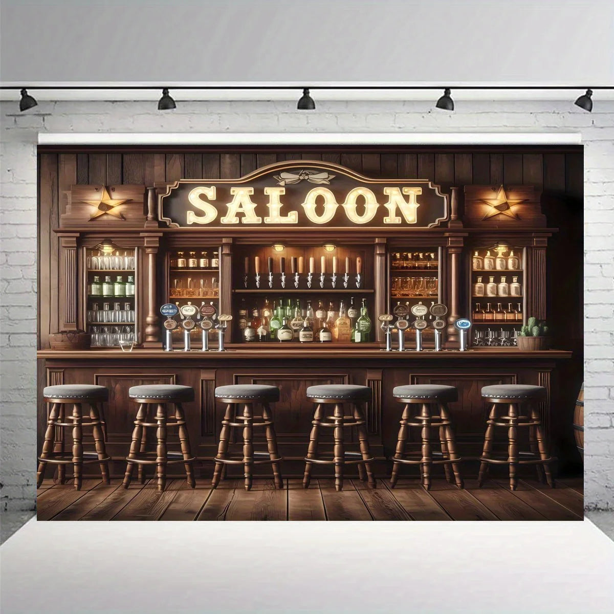 Background of Western Cowboy Bar - Vintage Whiskey and Wine Theme, Wallpaper for Nightclubs, Bars, and Parties
