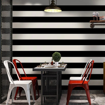 Modern Minimalist Black and White Striped Wallpaper Living Room Bedroom Room Background Wallpaper Non Self-adhesive