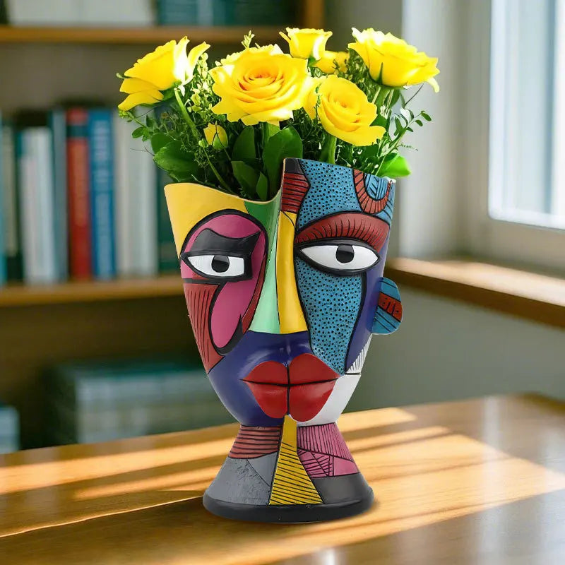 Colorful Abstract Face Flower Pot Creative Home Desktop Planter Decor Hot Sale