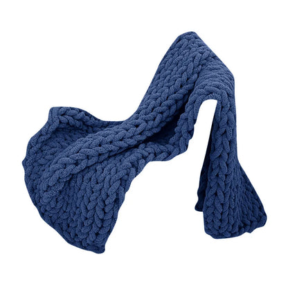 Hand Chunky Knitted Blanket Thick Yarn Merino Wool Bulky Knitting Throw Blankets Throw Carpets Soft Warm Winter Home Sofa Bed