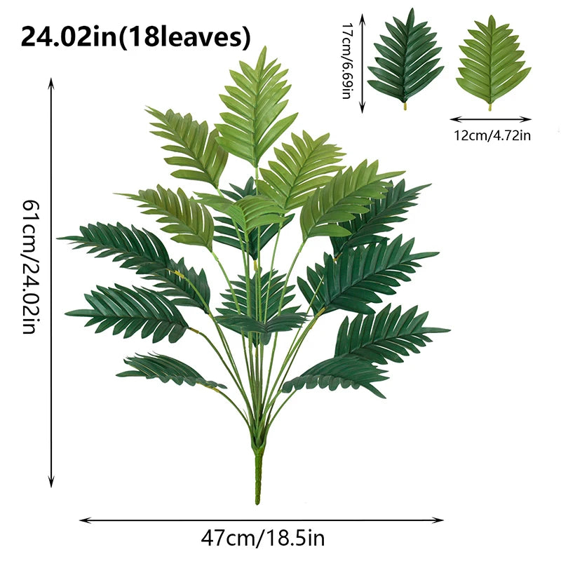 1Pcs Palm Trees Plants Artificial Branch 61CM Fake Plant Bunch for Home Room Indoor Decor Garden Outdoor Decoration Potted Plant