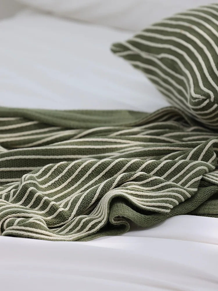 Rustic Farmhouse Knitted Bed Runner Throw Blanket for Homestay Hotel, Bed End Decorative Casual Cover New Style