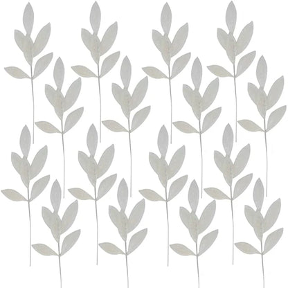 5Pcs Christmas Decoration Glitter Artificial Leaves Bouquet Xmas Tree for Home Decor DIY Wreath Crafts Gift Garland Accessories