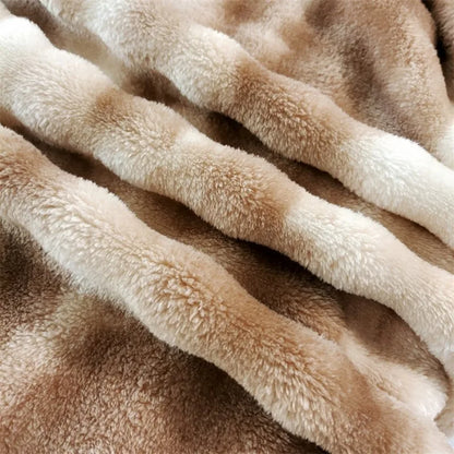 2025 new gradual change color bubble fleece blanket double-sided milk fleece sofa blanket air conditioner nap blanket