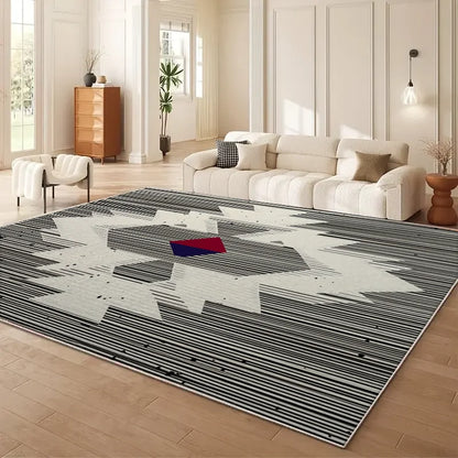 Moroccan Geometry Large Area Rug - Wabi Sabi Style Living Room Sofa Floor Mat Anti-Slip Easy Cleaning And Maintenance Home Use