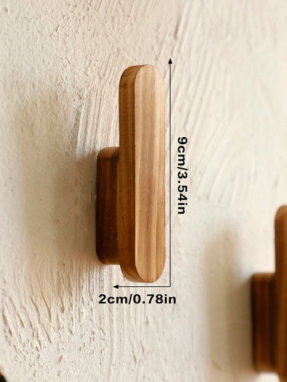 Rustic Wooden Wall Hooks Handmade Decorative Coat and Hat Hangers Ideal for Entryway Bedroom and Bathroom Wall Mounted Organizer