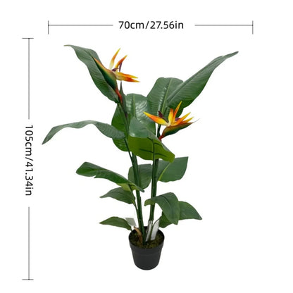 Live Natural Artificial Bird of Paradise Plant Bonsai Banana Tree Fake Leaf Trunk Indoor Outdoor Hotels Decor Greenery
