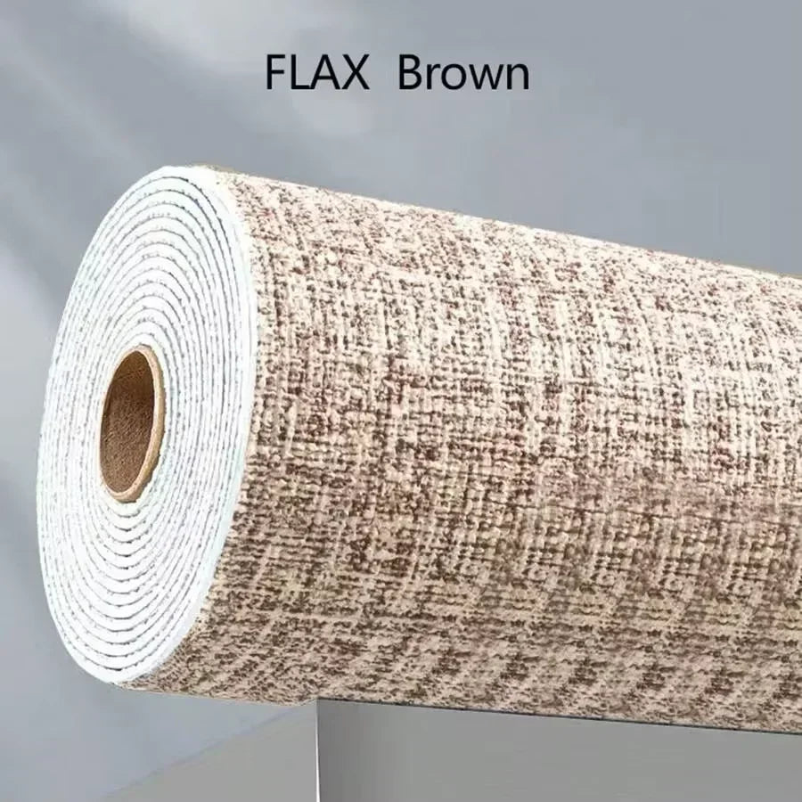 Self Adhesive 3D Linen Wallpaper Foam Wall Stickers Moisture Proof Wall Panel for Living Room Bedroom Bathroom Home Decoration