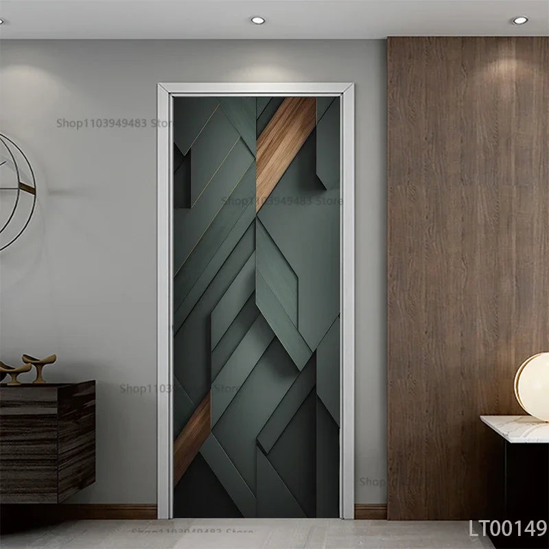 Wood Texture Series Waterproof Self-Adhesive Wallpaper Art Mural Stickers for Decor Door Cabinet Closet Ornamental Stickers