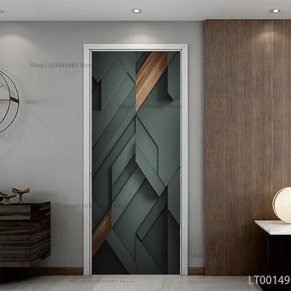Wood Texture Series Waterproof Self-Adhesive Wallpaper Art Mural Stickers for Decor Door Cabinet Closet Ornamental Stickers