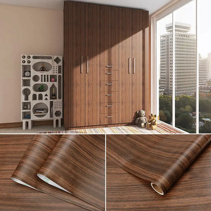 Wood Pattern DIY Self Adhesvie Waterproof Wallpaper Vinyl Wall Stickers Film for Furniture Renovation Stickers Home Stick Decors