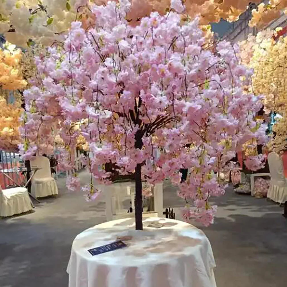 Cherry Blossoms Artificial Flowers Tree Weeping Willow Plants for Indoor Outdoor Home Wedding Party Opening Shopping Mall Décor