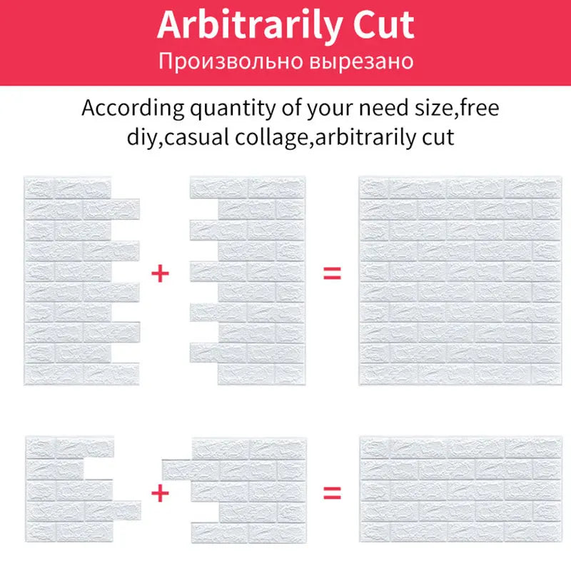 70x38cm Self adhesive Waterproof TV Background Brick Wallpapers 3D Wall Sticker Living Room Wallpaper Mural Bedroom Decorative