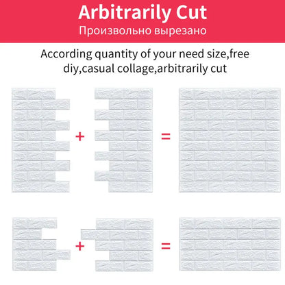 70x38cm Self adhesive Waterproof TV Background Brick Wallpapers 3D Wall Sticker Living Room Wallpaper Mural Bedroom Decorative
