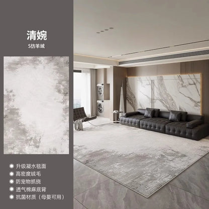 Modern Scandi Area Rug, Spill-Proof Easy Clean Carpet for Living Room and Bedroom, Plush Sofa Mat with Non-Slip Backing