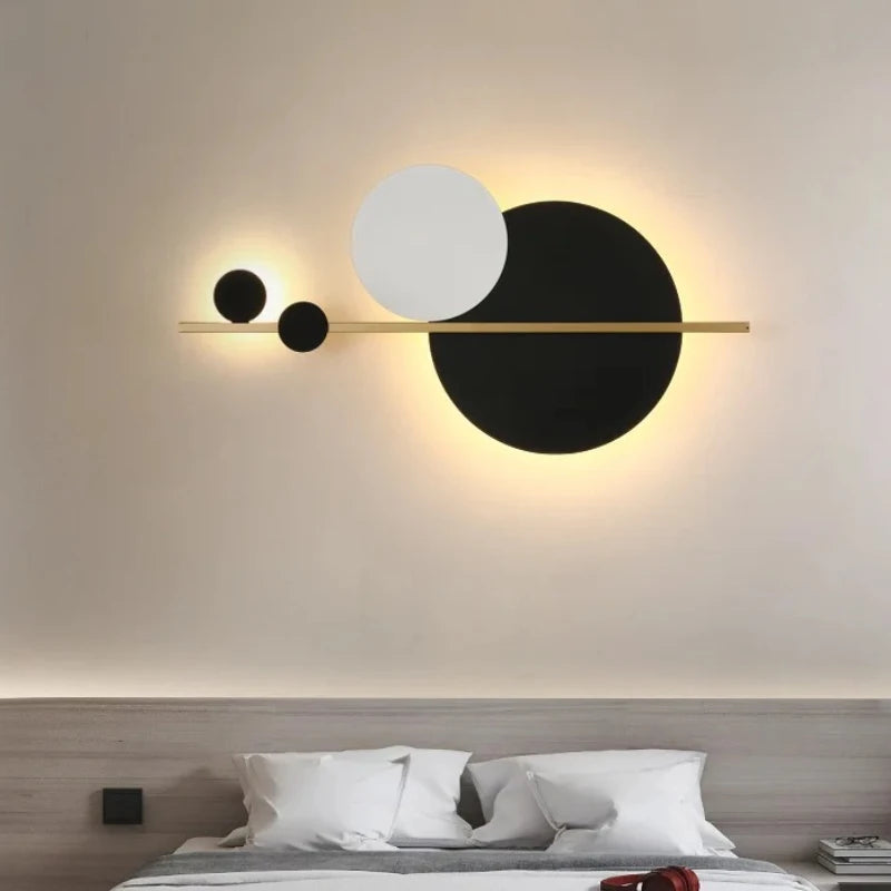 Living Room Wall Lamp Decoration Light Luxury Circular Sofa Background Atmosphere Lighting Simple Modern Nordic Bedroom Lights