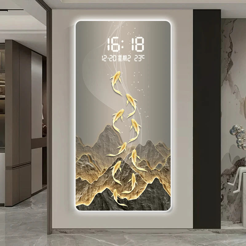Living Room Painting wall clock house bedroom digital wall clock bedroom items luxury reloj de pared hallway Home decoration