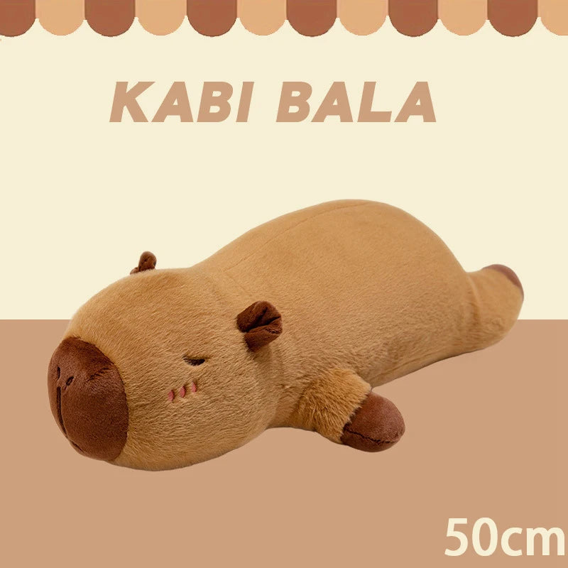 Papaya Capibara throw pillow with otter plush toy for girls' bed as a companion pillow for sleeping, girlfriend's birthday gift