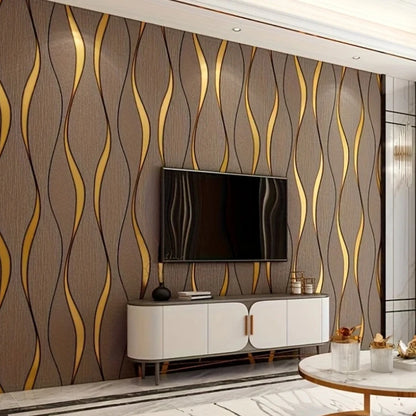 1 Roll Modern 3D Wallpaper Water Ripple Non-Woven Wallpaper Home Decor Tv Background Wallpaper Wall Sticker Living Room Home Decor