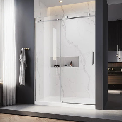 Most Popular Bathroom Shower Room Tempered Glass Partition Single Sliding Frameless Shower Doors
