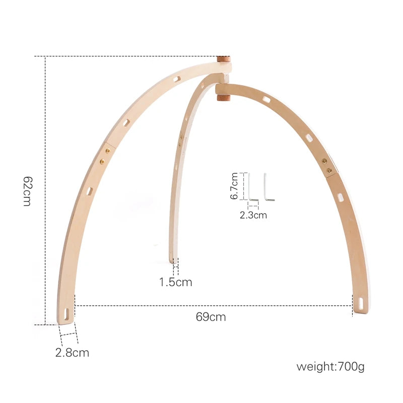 Crib Mobile Bed Bell Wooden Bracket Baby 0-12 Months Wooden Mobile Hanging Rattles Toy Holder Decorative Accessories Arm Bracket