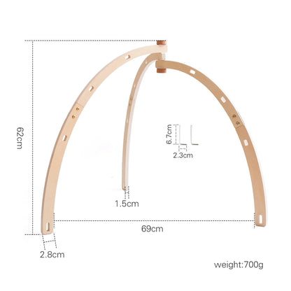 Crib Mobile Bed Bell Wooden Bracket Baby 0-12 Months Wooden Mobile Hanging Rattles Toy Holder Decorative Accessories Arm Bracket