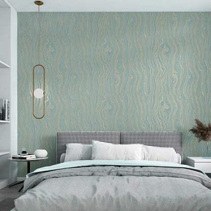 Nordic Light Green Gilded Water Ripple Wallpaper High-End Feel Living Room Bedroom TV Background Wall Wallpaper
