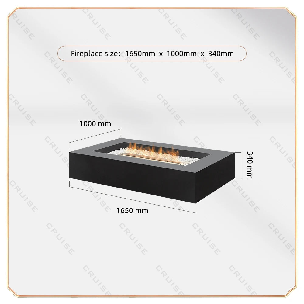 Wood/Gas/Alcohol/Atomization Custom Core 1650*1000*340mm Outdoor Wood Burning Fireplace Stove Table Freestanding Fire Pit