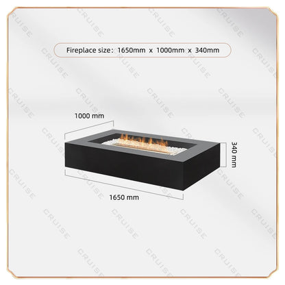 Wood/Gas/Alcohol/Atomization Custom Core 1650*1000*340mm Outdoor Wood Burning Fireplace Stove Table Freestanding Fire Pit