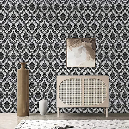 Peel and Stick Wallpaper for Bedroom Black Contact Paper Black and Silver Self Adhesive Wallpaper Decor Vinyl Film WallCovering