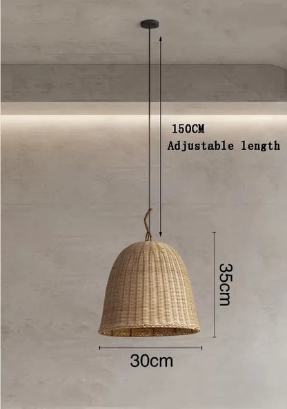 Bamboo Pendant Lamp Wabi Sabi Style Japanese Living Room Retro Lamp Chinese Homestay Bedroom Tea Room Zen Restaurant Lighting