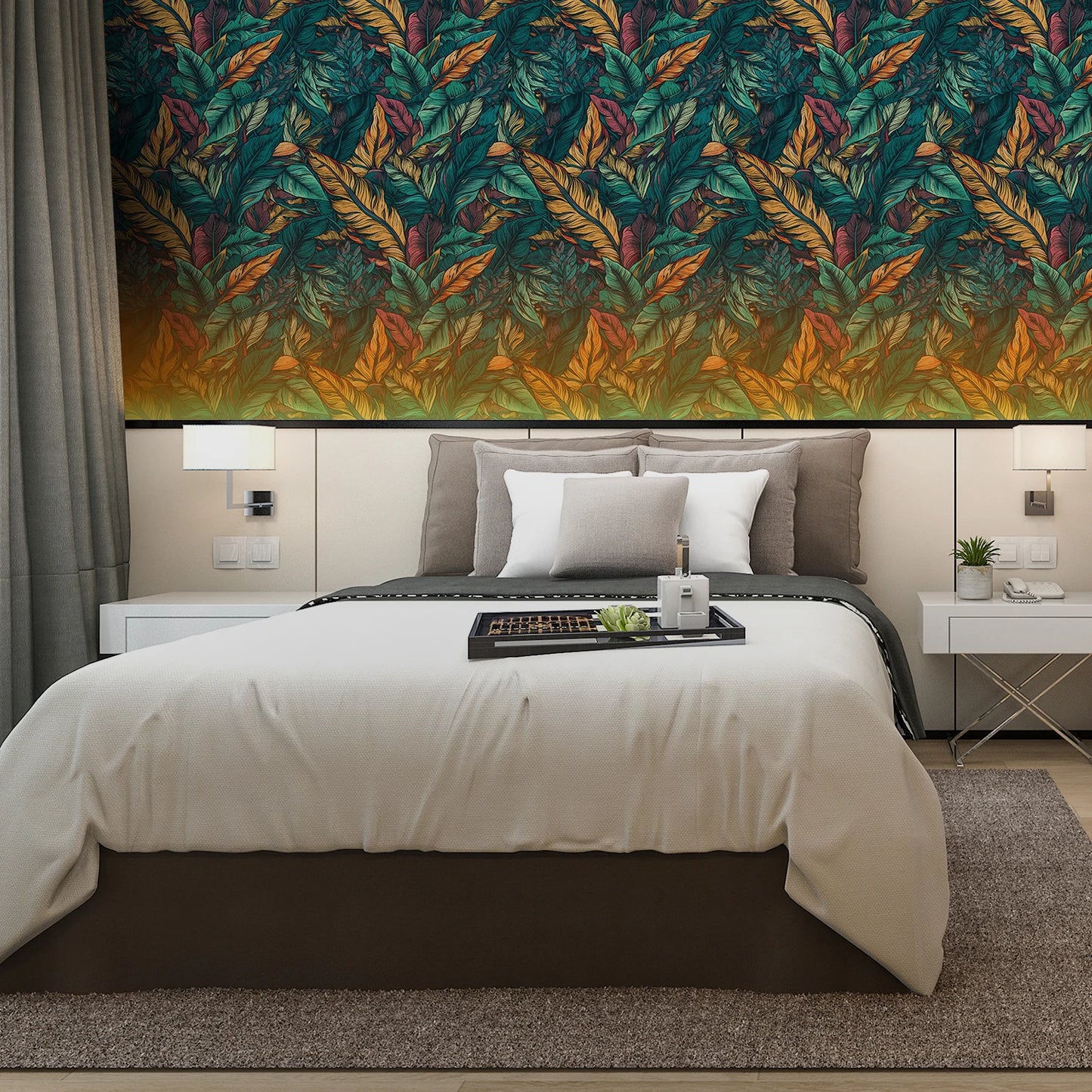 Floral Texture Frosted Wallpaper Bedroom Living Room Wall Decoration Self-Adhesive Wall Stickers Waterproof Moisture-Proof