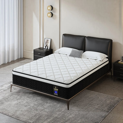 LayRoad 12/14Inch Memory Foam Spring Mattress Single/Double/Queen/King Sizes Boxed Mattress Medium Firmness Pressure Relief