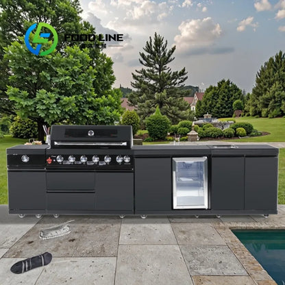 Durable Cabinets Outdoor Kitchen Set Home Garden Barbecues Bbq Grills Machine For Party Bbq Grills Outdoor Customize
