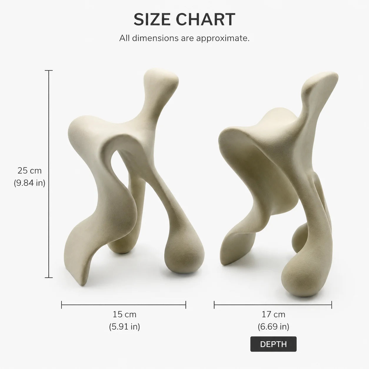 Abstract Flowing Form Resin Figurine Modern Minimalist Living Room Home Accent Decor