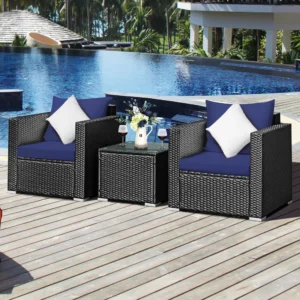 3-Piece Rattan Sofa Set