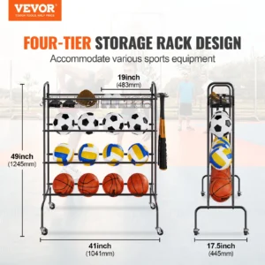 4-Tier Basketball Storage Rack