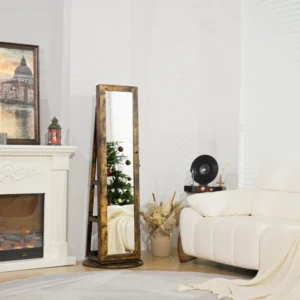 Rotating Mirrored Jewelry Cabinet