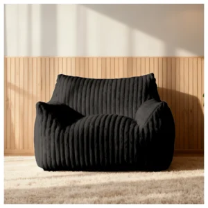 Giant Bean Bag Chairs For Adults Teens, Large Bean Bag Sofa Chairs With Filling Comfy Fuzzy Beanbag Chair With Armrests For Bed
